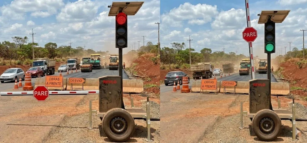 Semáforo Móvel com Cancela